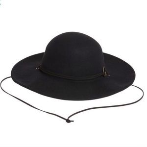 Black Felt Floppy Hat With Tie